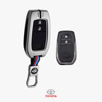 Premium Metal Key Cover Compitable for Toyota Cars (2 Button Smart Key)