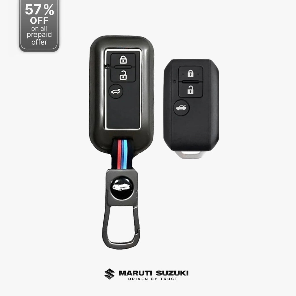 Car Metal Shape Key Cover for Maruti Suzuki (3 Button Smart Key)