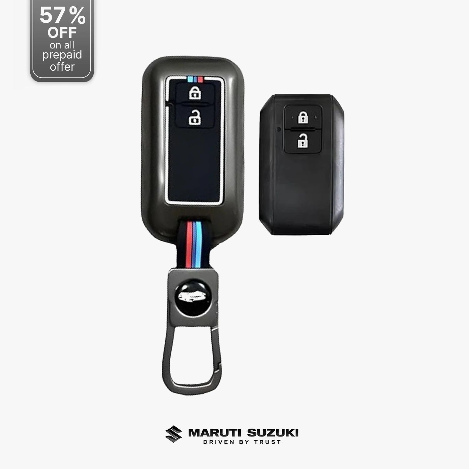 Car Metal Shape Key Cover for Maruti Suzuki (2 Button Smart Key)