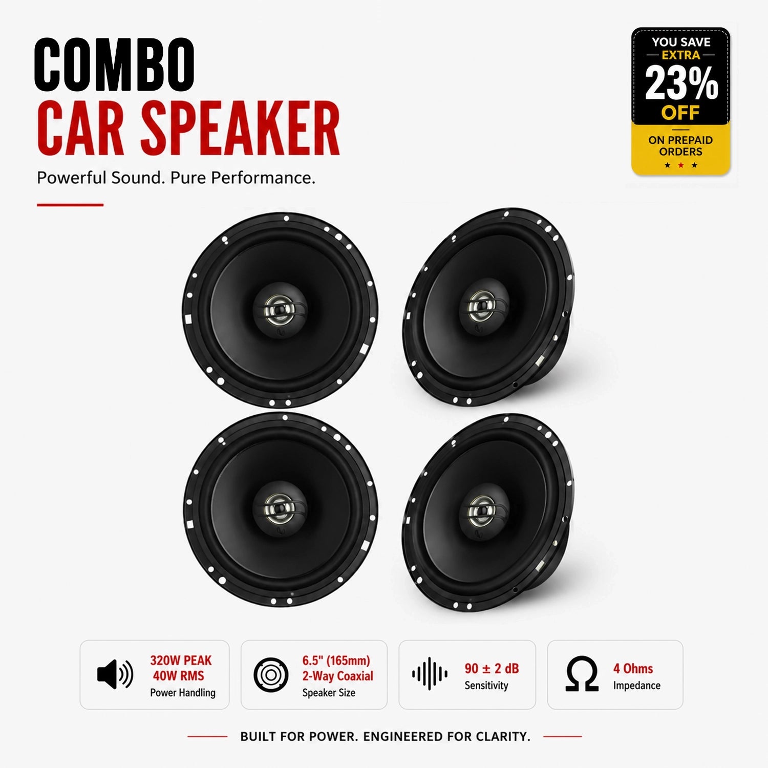 Infinity Alpha 6520F Coaxial Speaker Combo