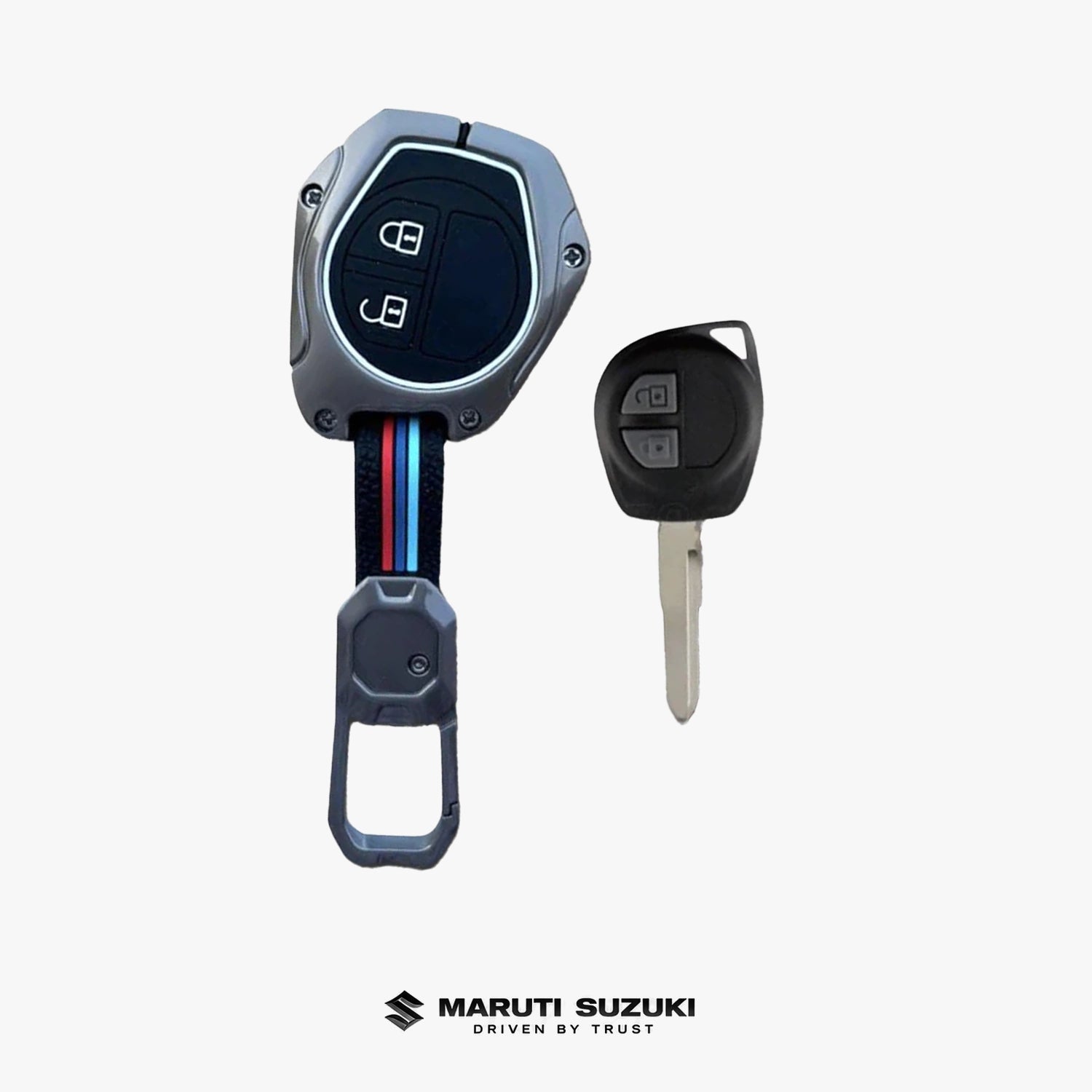 Premium Metal Key Cover Compitable for Suzuki (2 Button Smart Key)