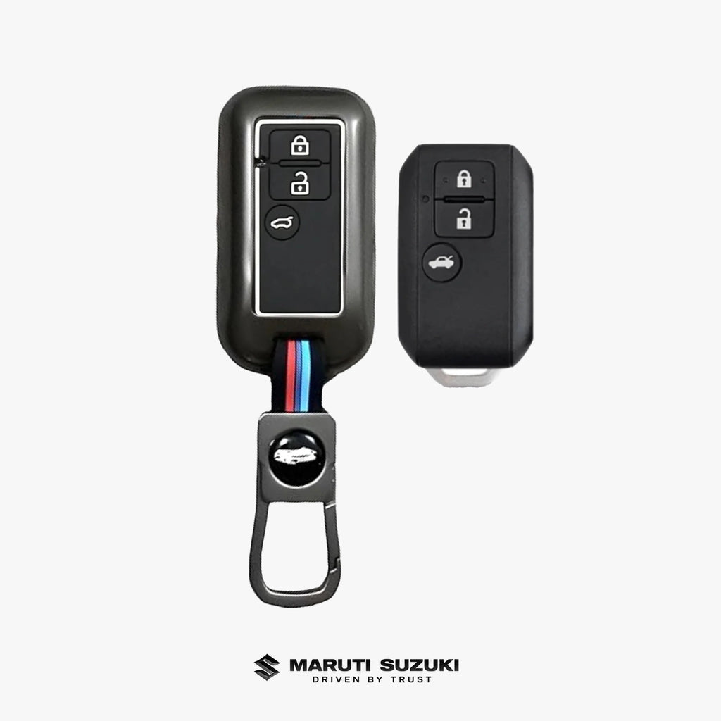 Car Metal Shape Key Cover for Maruti Suzuki (3 Button Smart Key)