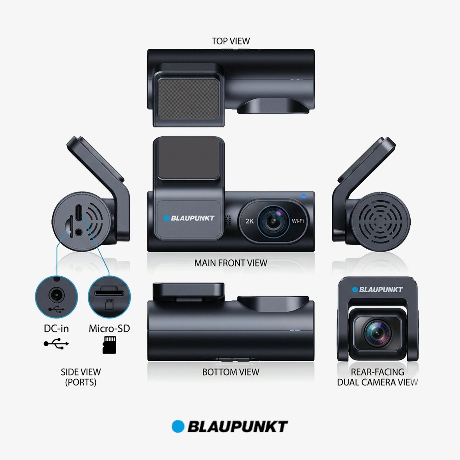 Blaupunkt DC 5050 WiFi Dual Dashcam (2K + 1080P)