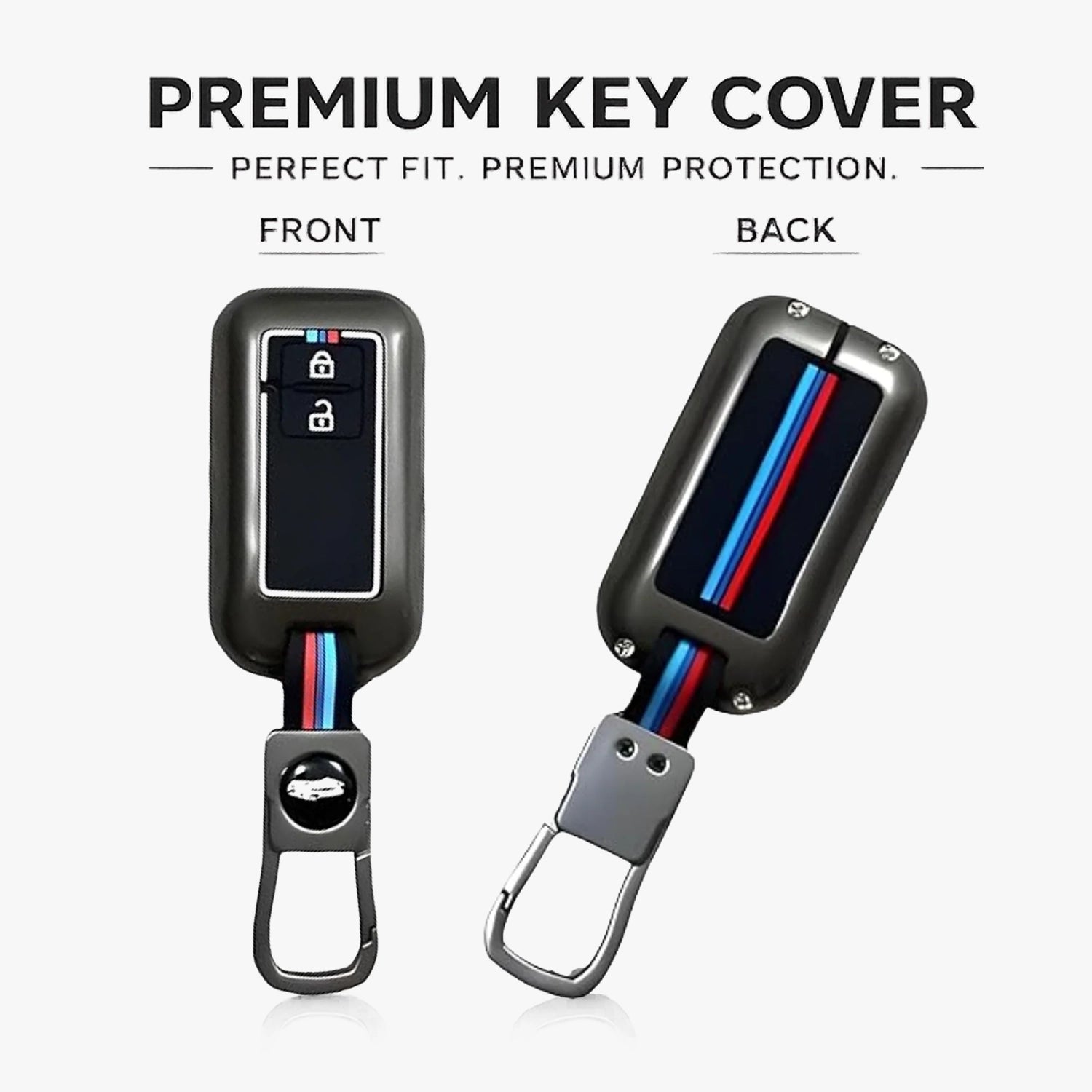 Car Metal Shape Key Cover for Maruti Suzuki (2 Button Smart Key)