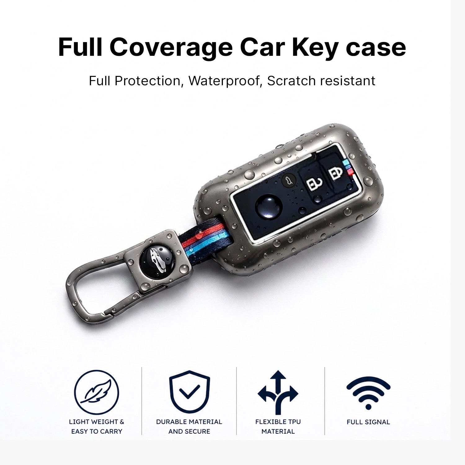 Car Metal Shape Key Cover for Maruti Suzuki (3 Button Smart Key)