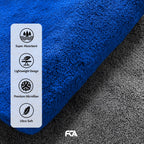 Microfiber Car Cleaning Cloth, 600GSM, Double-Sided, Pack of 1 (Blue)