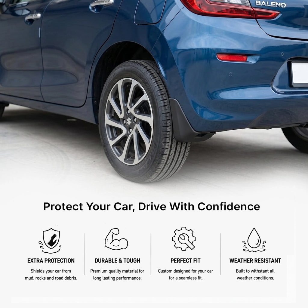 Mud Flap Set for Maruti Suzuki Baleno (Front & Rear)