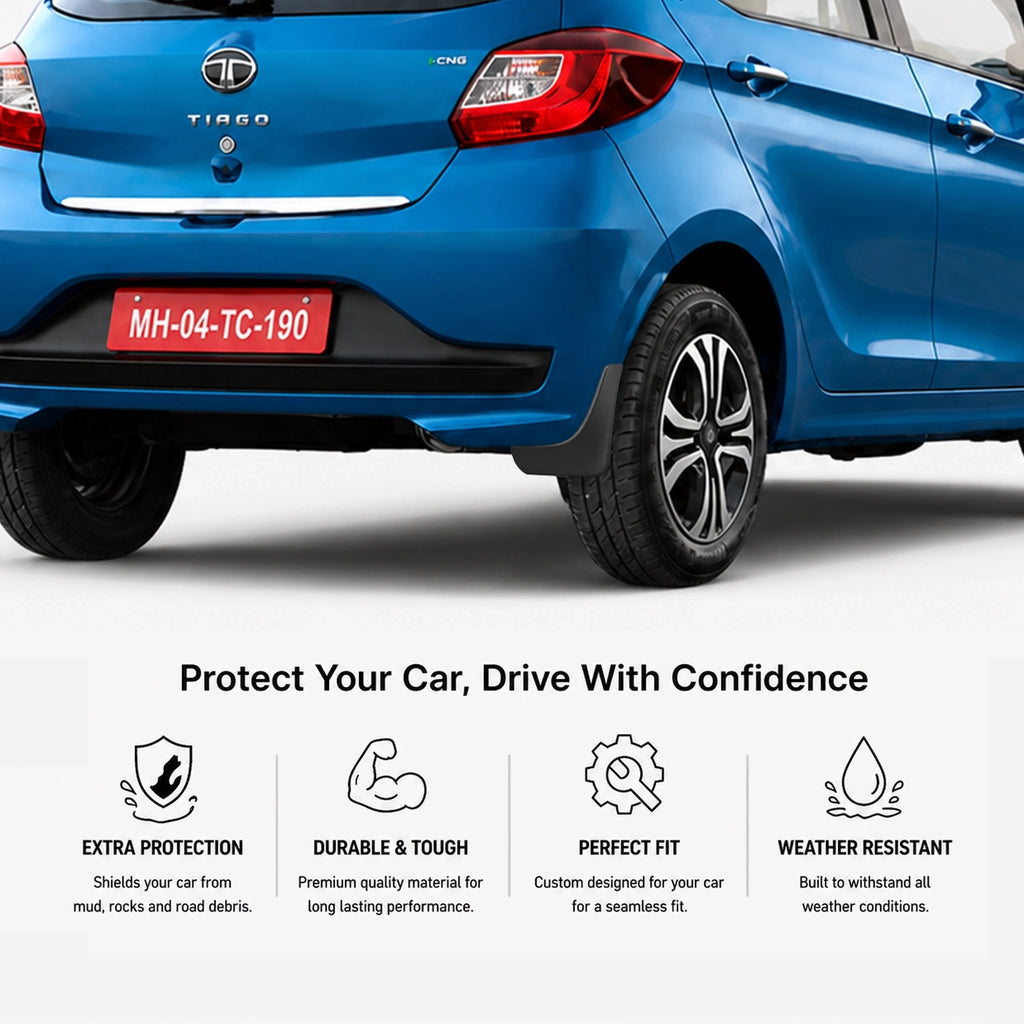 Mud Flap Set for Tata Tiago (Front & Rear)