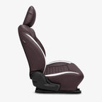 Premium Leatherette Seat Cover Coffee & White Color With Airbag Compatible