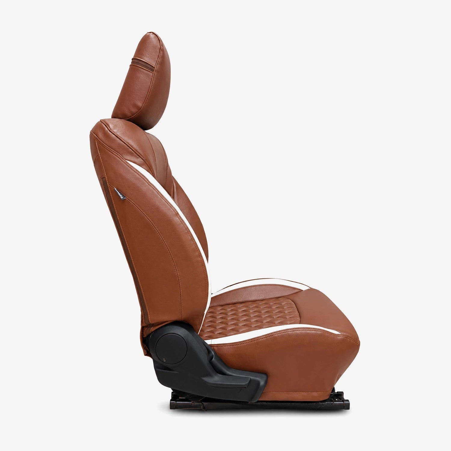 Premium Leatherette Seat Cover Brown & White Color With Airbag Compatible