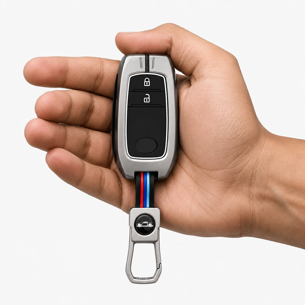 Premium Metal Key Cover Compitable for Toyota Cars (2 Button Smart Key)