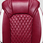 Premium Leatherette Seat Cover Chery Red & White Color With Airbag Compatible