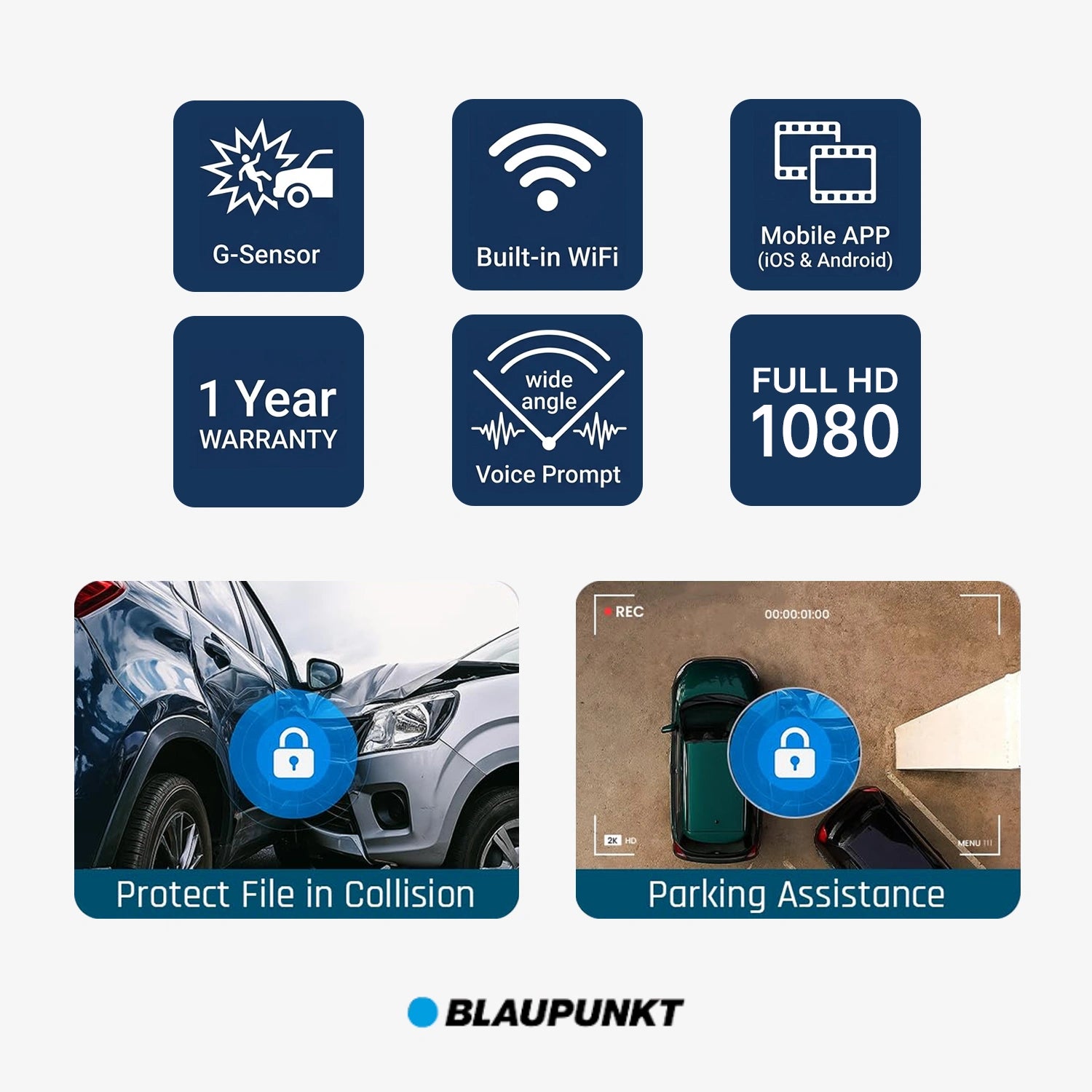 Blaupunkt DC 4050 WiFi Dual Dashcam (2K + 1080P)