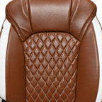 Premium Leatherette Seat Cover Brown & White Color With Airbag Compatible