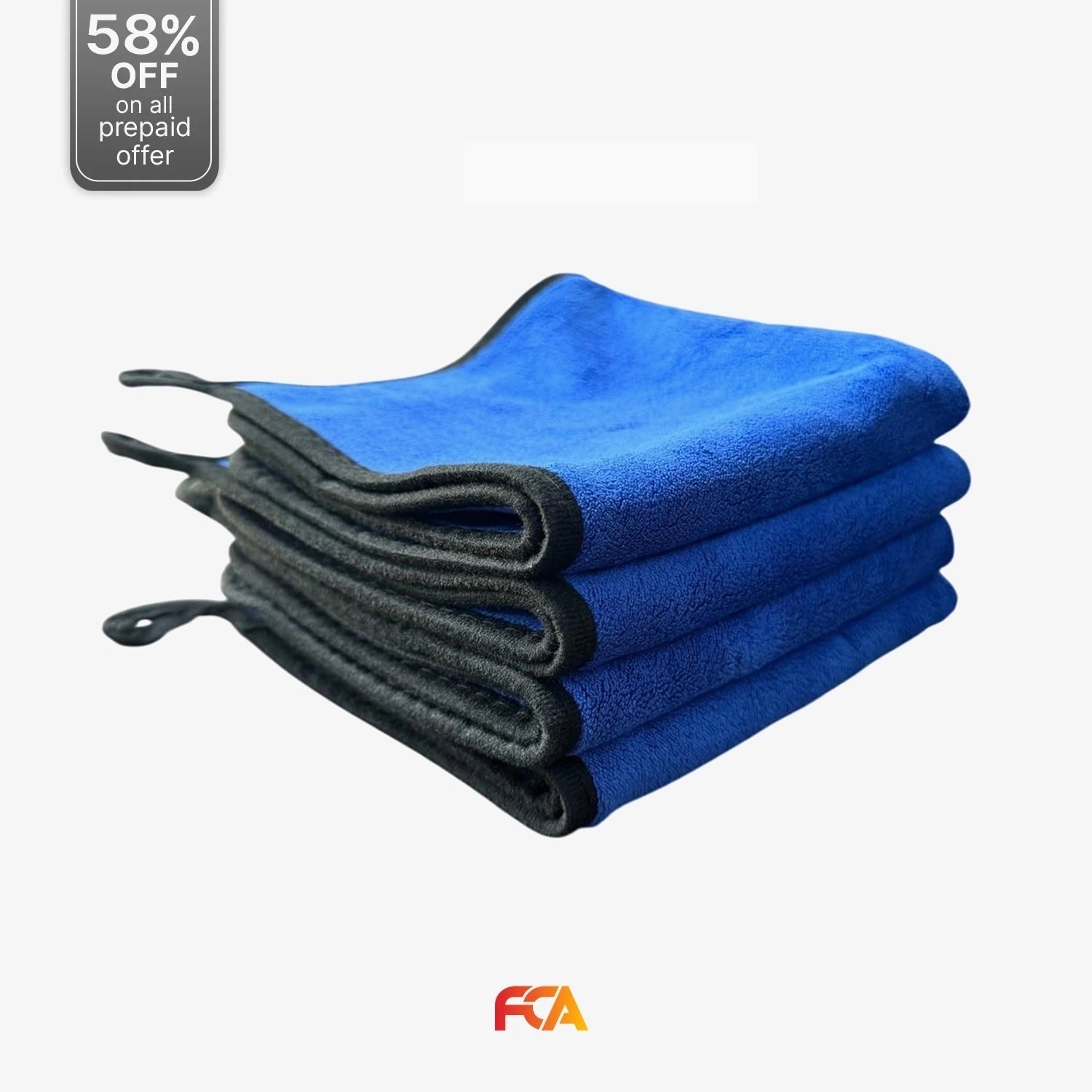 Microfiber Car Cleaning Cloth, 600GSM, Double-Sided, Pack of 1 (Blue)