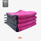 Microfiber Car Cleaning Cloth, 600GSM, Double-Sided, Pack of 1 (Pink)