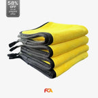 Microfiber Car Cleaning Cloth, 600GSM, Double-Sided, Pack of 1 (Yellow)
