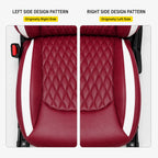 Premium Leatherette Seat Cover Chery Red & White Color With Airbag Compatible